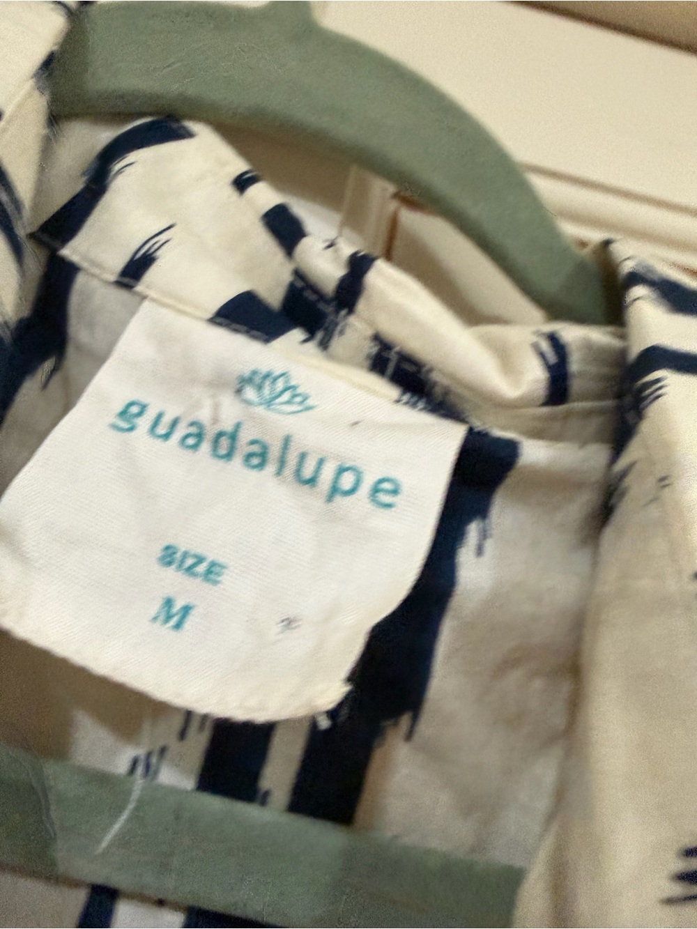 GUADALUPE Meredith Ikat Shirt-Collar Tiered Maxi Dress in Blue Ikat - Picture 9 of 9